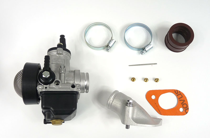 Lambretta Carburettor kit, large block, Dellorto 28mm PHBH, with tea strainer filter