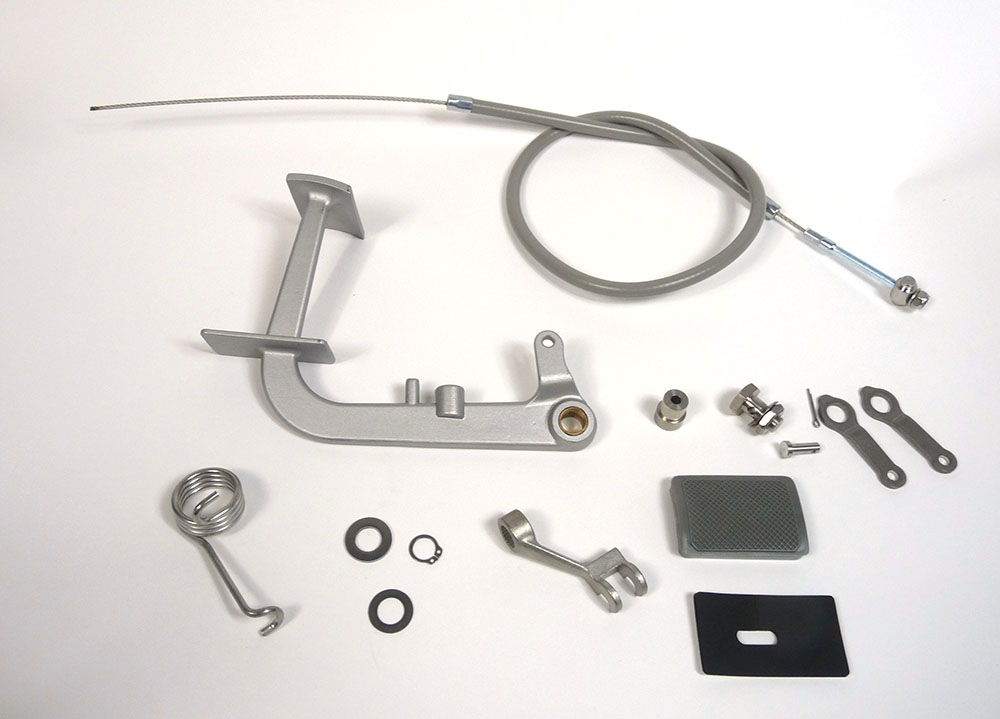 Lambretta Rear brake pedal kit, Grey rubber, Series 3, MB