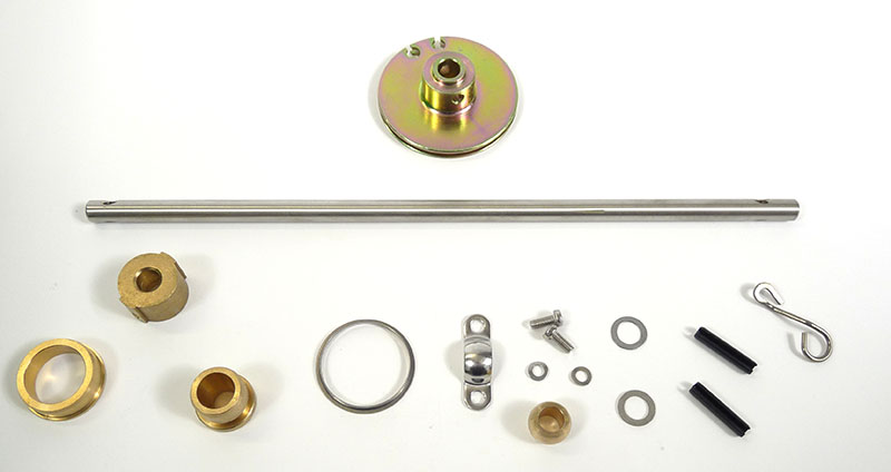 Lambretta Headset (handlebar) rod and bush kit, Clutch side, Gp, Sx, Tv, Special 125, late Series 3 type, 287mm rod, MB