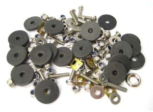 Lambretta Floorboard fastener kit, for rubber/alloy strips, stainless steel, S1/2