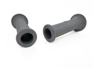 Lambretta Headset (handlebar) grips, TZR type, pair, Grey, S3, MB (slight damage and marks)