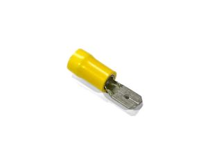 Universal Electrical connector, 6mm male spade, Yellow