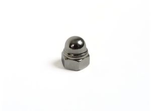 Nut dome 8mm, Lambretta with nylon insert as per original wheel nuts, stainless steel, MB