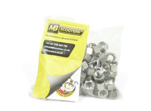 Nut plain 7mm, Lambretta gear and brake adjusters, stainless steel, Bag of 100