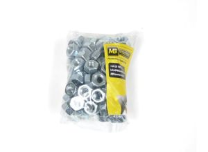 Nut plain 7mm, zinc plated, Bag of 100