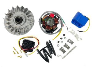 Lambretta Electronic ignition kit (flywheel, stator, Blue CDI, rectifier) DC, Gp, bgm