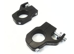 Lambretta Fork top damper brackets, bolt on type CNC, Black, bgm