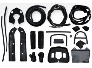 Lambretta Rubber bodywork kit, Black, Gp