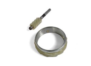 Lambretta Front hub speedo drive, two pieces, worm and drive, plastic