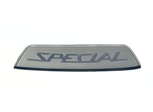 Lambretta Rear frame badge Special, Silver type