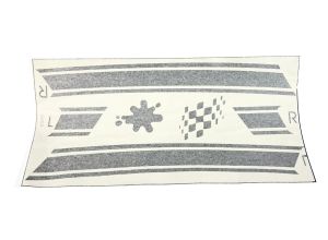 Lambretta Sticker Gp 'Panel stripes' Gloss Black includes splot and flag