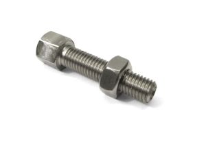 Lambretta Gear and clutch cable adjuster screw with nut, 7mm, stainless steel, MB