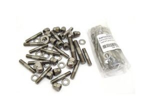 Lambretta Crankcase side fastener kit, dome nuts, washers and studs, stainless steel