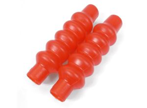 Lambretta Fork damper gaiters (bellows) for standard and bgm thin front shockers, Red, pair, MB