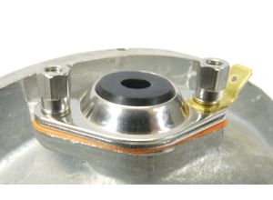 Lambretta Magneto housing sealing plate kit (2 plates, studs, nuts, washers, grommet, gasket) large electronic type, Race-Tour MB