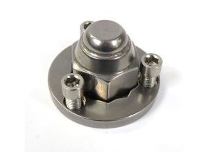 Lambretta Rear hub nut lockwasher kit (dome nut, lockwasher 3 hole type with 3 x 7mm allen screws) stainless steel, MB