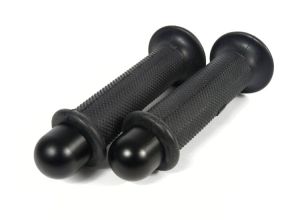 Lambretta Headset (handlebar) grips, TZR type with Black bar ends, pair, Black, S3, MB