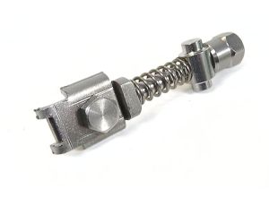 Lambretta Rear brake cable adjuster assembly, hex nut, Gp type, stainless steel, MB