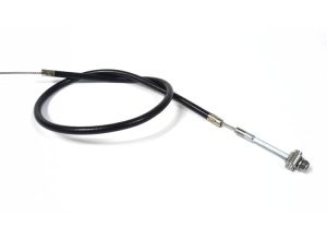 Lambretta Cable, Black, Rear brake nylon lined, threaded inner barrel, nut, washer, Race-Tour MB