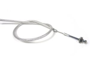 Lambretta Cable, Braided, Rear brake nylon lined, threaded inner barrel, nut, Race-Tour MB