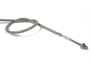 Lambretta Cable, Grey, Rear brake nylon lined, threaded inner barrel, nut, washer,  Race-Tour MB