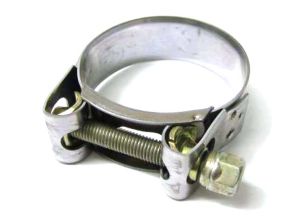 Lambretta Exhaust clamp for Clubmans, 47 - 51mm, stainless steel