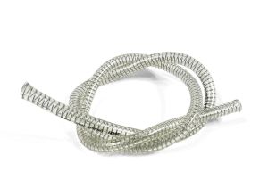 Universal Petrol (fuel) pipe, clear, anti kink with coiled spring, 3ft, MB