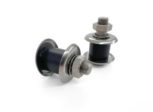 Lambretta Fork link overhaul kit (bolts, nuts, washers, bushes and caps) pair, stainless steel, Race-Tour MB