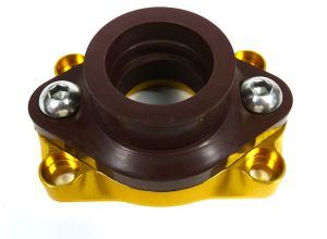 Inlet manifold, Lambretta large block, Shorty 6 petal reed valve adaptor plate with flange rubber, PHBL/TM24, Race-Tour MB