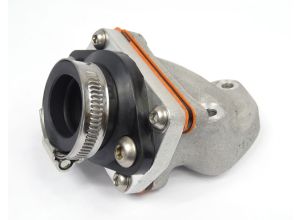 Inlet manifold, Lambretta large block, Shorty 6 petal reed valve assembly flange adaptor type, Dellorto PHBL, Race-Tour MB