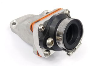 Inlet manifold, Lambretta large block, Shorty 6 petal reed valve assembly flange adaptor type, Dellorto PHBL, Race-Tour MB