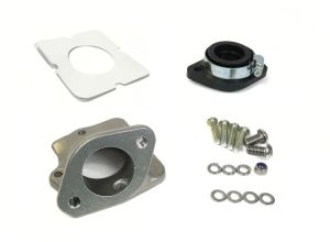 Inlet manifold, Lambretta TS1, with flange rubber, Dellorto PHBL, Race-Tour MB