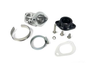 Inlet manifold, Lambretta large block, rubber mounted with flange type rubber, Dellorto PHBH, PWK 24-30mm, bgm rubber, Race-Tour MB