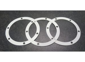 Lambretta Gaskets, mag housing (set of 3) 0.5, 1, 1.5mm, high strength fuel resistant, White, Race-Tour MB