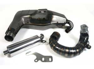 Lambretta Clubman (Big Box) sport curly exhaust, oval exhaust manifold, SIP
