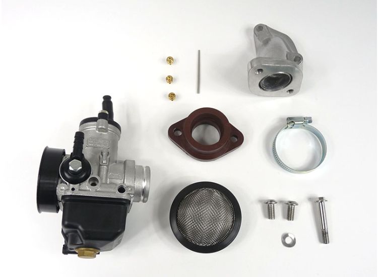 Lambretta carburettor kit, Large block, 30mm PHBH with tea strainer filter and flange type inlet manifold, MB