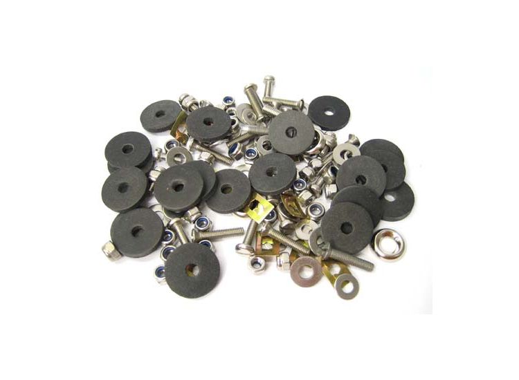 Lambretta Floorboard fastener kit, for rubber/alloy strips, stainless steel, S1/2