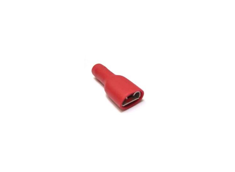 Universal Electrical connector, 6mm female spade, Red