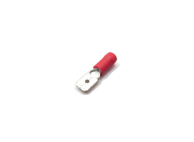 Universal Electrical connector, 6mm male spade, Red