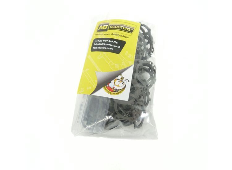 Circlip external 20mm, Lambretta kickstart shaft with load spreading lugs, Bag of 100