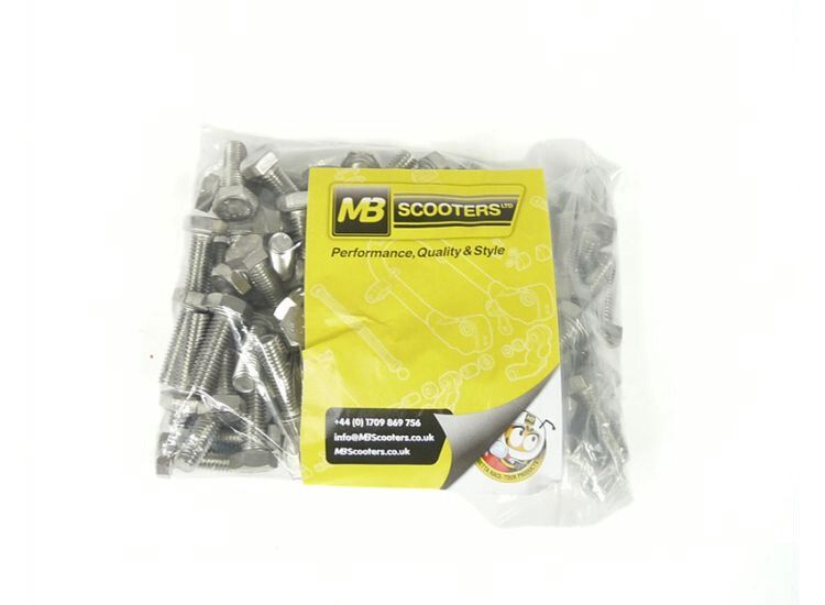 Screw hexagon set 8x25mm, stainless steel, Bag of 100