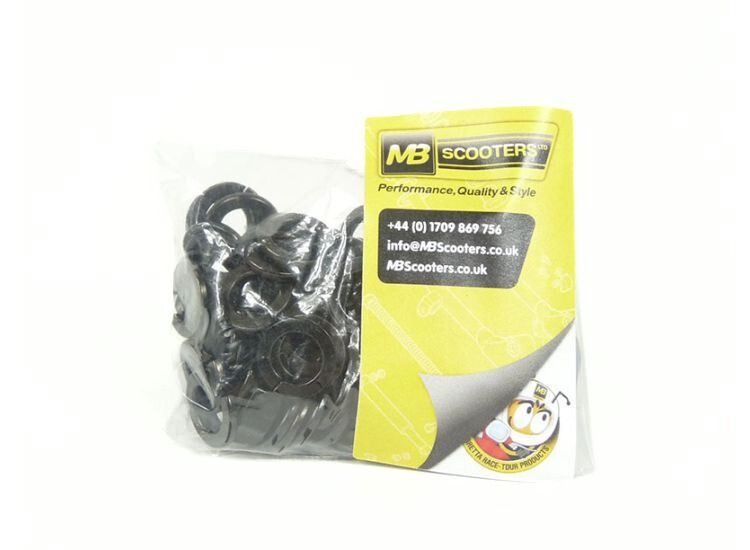 Washer spring 7mm, rectangle section, Lambretta Gearbox end plate, Black, Bag 100