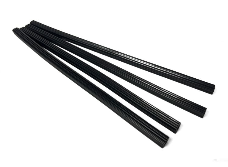 Lambretta Black Legshield alloy channel rubber inserts, set of 4
