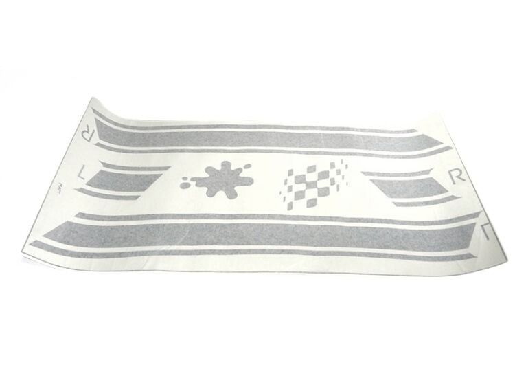 Lambretta Sticker Gp 'Panel stripes' Matt Black, includes splot and flag