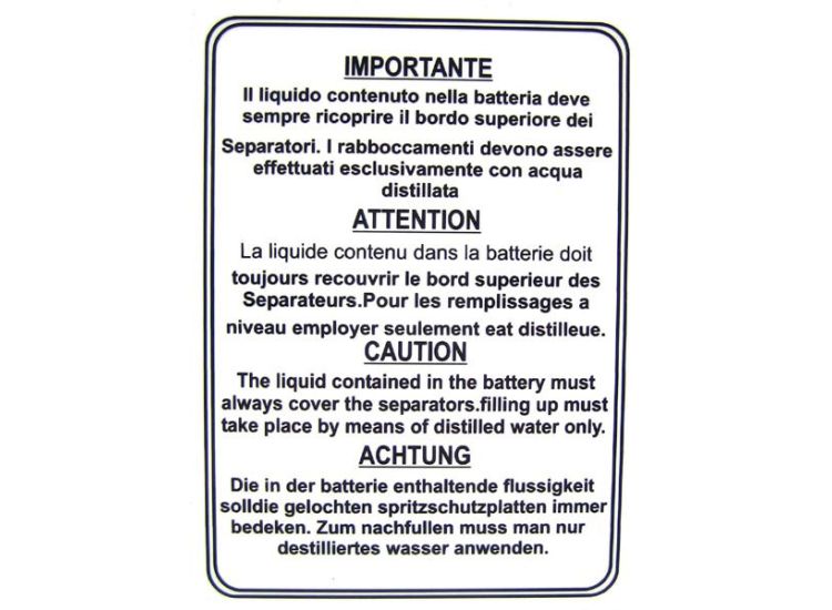 Lambretta Sticker, battery
