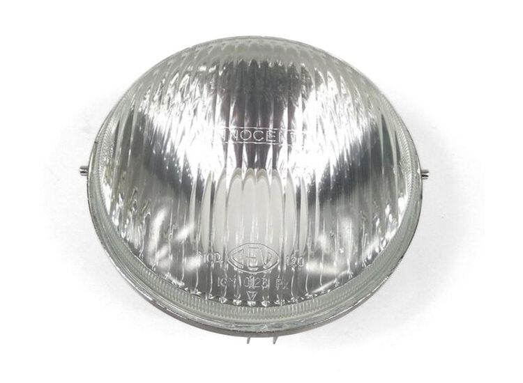 Lambretta Headlight, glass reflector, marked Innocenti, LI Special, Sx, Tv, S3