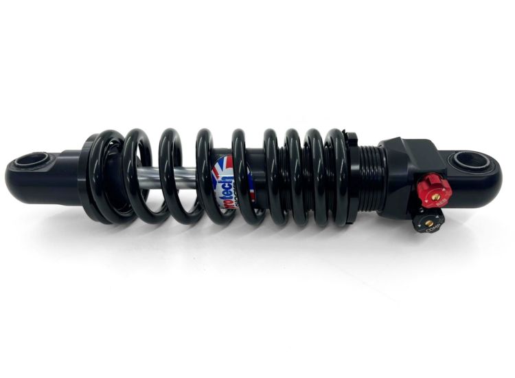 Lambretta Rear shocker, double adjustment, Black, fits Series 3, Protech