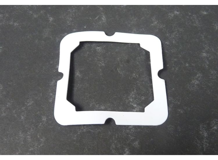 Gasket Lambretta Inlet, TS1, reed square hole, high strength fuel resistant, White, Race-Tour MB