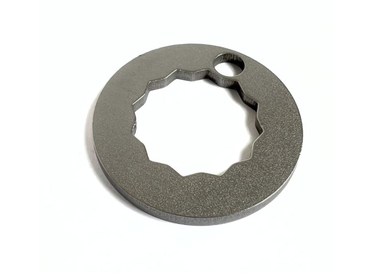 Lambretta Rear hub nut lock washer, 1 hole type, stainless steel, MB