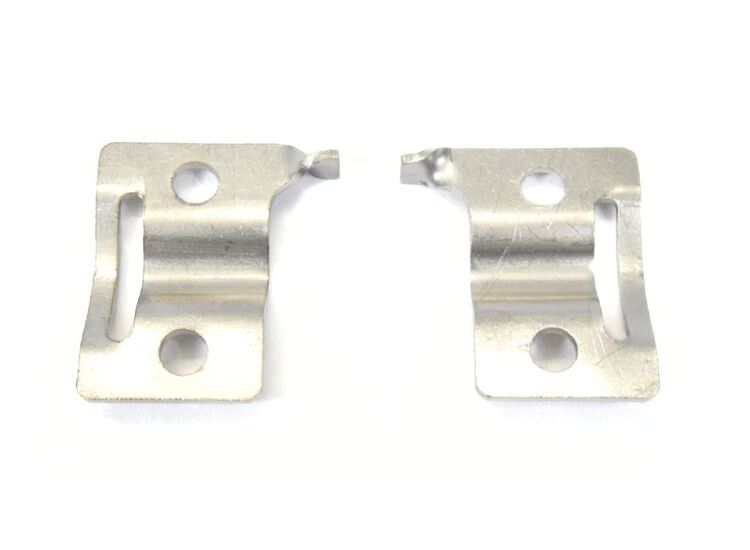 Lambretta Side panel spring clip plates, Series 3 panel handle type, stainless steel, MB